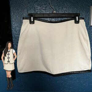 WeWoreWhat Leather-Trim Mini Skirt – Size 0 (NWT)